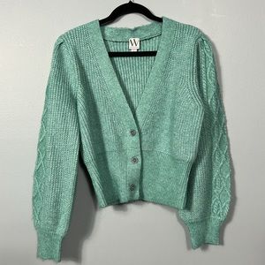 Worthington Green Chunky Crop Sweater size L